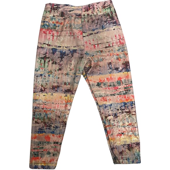 Random Hearts Toddler Girl 2T Metallic Leggings - Picture 2 of 2